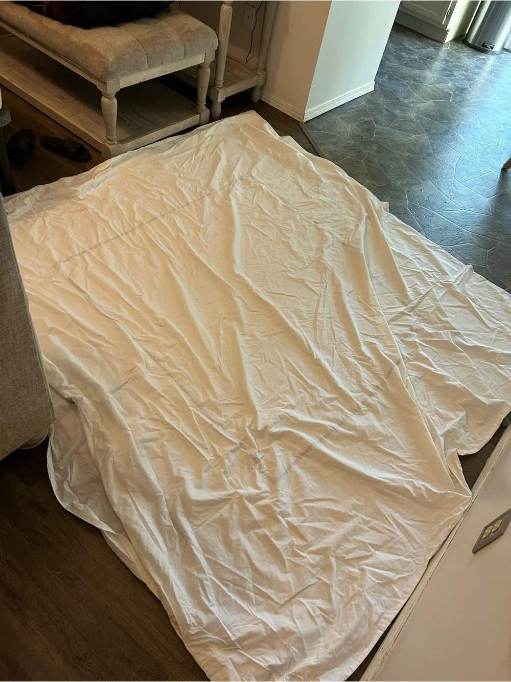Pottery Barn Teen White Duvet Cover with Subtle Stitch Detail